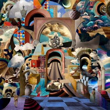 Digitale Kunst getiteld "d r e a m w o r k (…" door Littlesurrealdream, Origineel Kunstwerk, Digitale collage