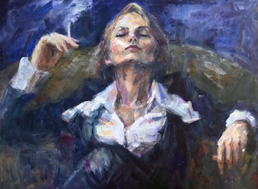 Painting titled "Businesswoman 2" by Liubou Sas, Original Artwork, Oil