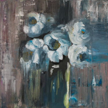 Картина под названием "Blue Roses" - Lala Belyaevskaya (Lalabel), Подлинное произведение искусства, Масло Установлен на Дере…