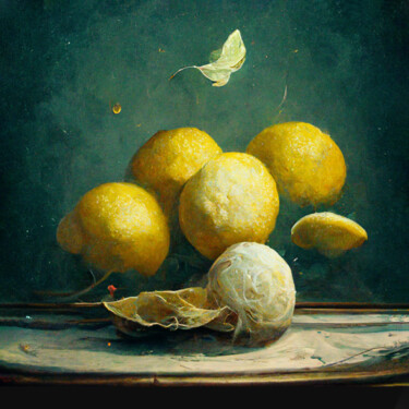 Arte digital titulada "Five lemons. Surrea…" por Lala Belyaevskaya (Lalabel), Obra de arte original, Imagen generada por IA
