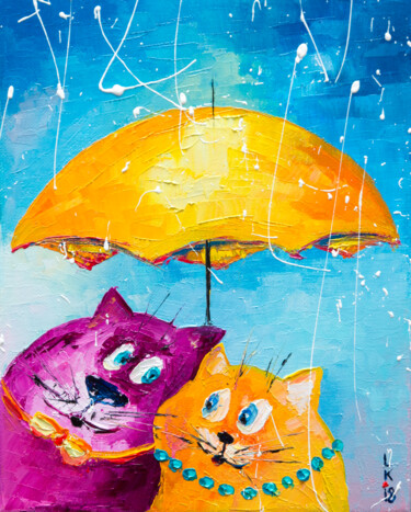 Peinture intitulée "Let it's rain" par Liubov Kuptsova, Œuvre d'art originale, Huile