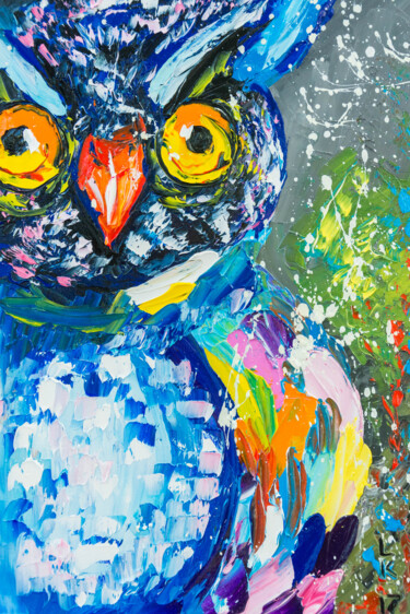 Peinture intitulée "Owl" par Liubov Kuptsova, Œuvre d'art originale, Huile