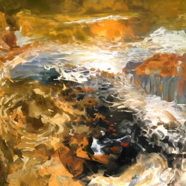 Arts numériques intitulée "Ocean 5" par Liubov Suprunova, Œuvre d'art originale, Image générée par l'IA
