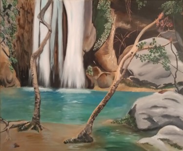 Картина под названием "Waterfall" - Людмила Маллярас, Подлинное произведение искусства, Акрил