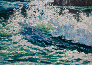 Pintura titulada "Wave" por Liudmila Pisliakova, Obra de arte original, Oleo Montado en Bastidor de camilla de madera