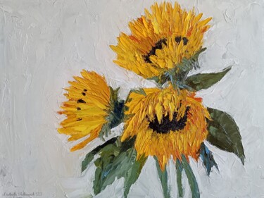 「sunflowers」というタイトルの絵画 Liudmila Rabinovichによって, オリジナルのアートワーク, オイル