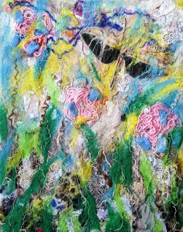 Arte textil titulada "Summer garden" por Liudmyla Durante Art & Jewelry, Obra de arte original, Tela