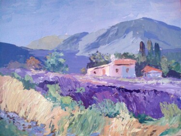 Ζωγραφική με τίτλο "Provence landscape" από Liudmyla Lelechenko, Αυθεντικά έργα τέχνης, Ακρυλικό