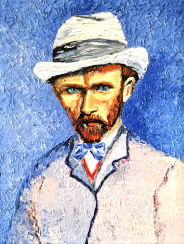 Painting titled "Vincent Van Gogh Se…" by Liudmyla Riabkova, Original Artwork, Oil