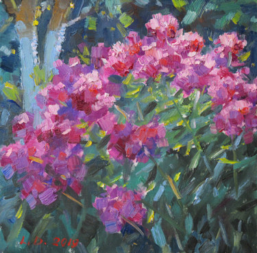 Painting titled "Phlox in blossom" by Liudvikas Daugirdas, Original Artwork, Oil