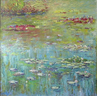 Ζωγραφική με τίτλο "Lily pond" από Liudvikas Daugirdas, Αυθεντικά έργα τέχνης, Λάδι