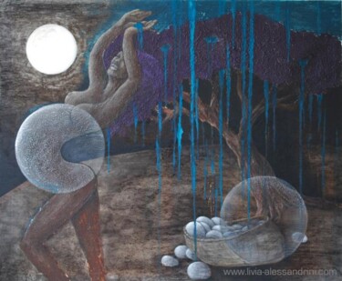 Painting titled "MOON FRUITS - I" by Livia Alessandrini, Original Artwork