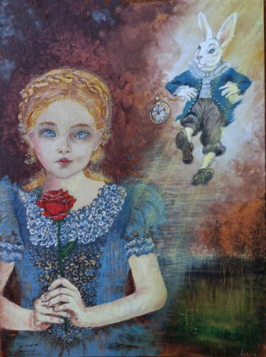 Schilderij getiteld "Il sogno  di Alice" door Livia Canzi, Origineel Kunstwerk, Olie