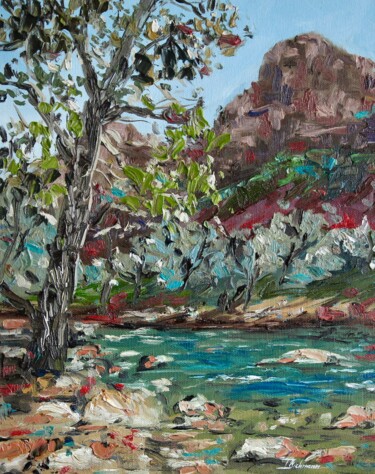 Pintura intitulada "Zion National Park" por Liza Illichmann, Obras de arte originais, Óleo Montado em Cartão