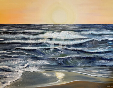 绘画 标题为“Ionian Sea of Greec…” 由Liza Khaldzhidis, 原创艺术品, 油 安装在木质担架架上