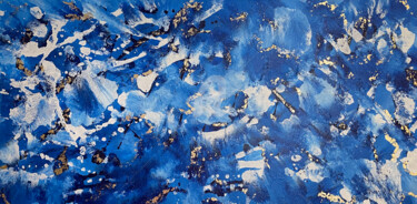 Painting titled ""Depth" blue6white,…" by Liza Khaldzhidis, Original Artwork, Acrylic