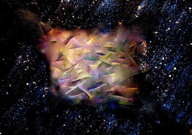 Dessin intitulée "Cosmic diamond, pai…" par Liza Peninon, Œuvre d'art originale, Acrylique