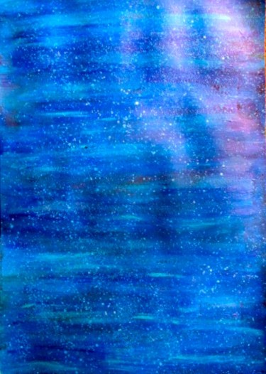 Peinture intitulée "Aquamarina Nebula,…" par Liza Peninon, Œuvre d'art originale, Acrylique