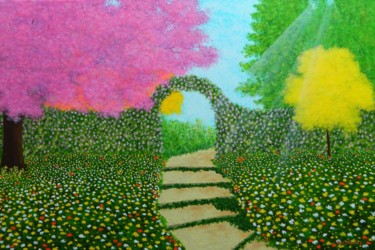 Painting titled "Fairyland Wishes -…" by Liza Wheeler, Original Artwork, Acrylic
