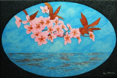 Painting titled "Sakura Soul -japane…" by Liza Wheeler, Original Artwork, Acrylic