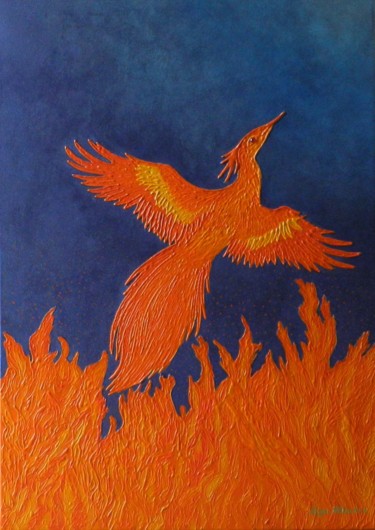 Painting titled "Fire of Creation -…" by Liza Wheeler, Original Artwork, Acrylic