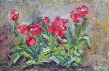 Pittura intitolato "Tulipes" da Lledo, Opera d'arte originale, Olio