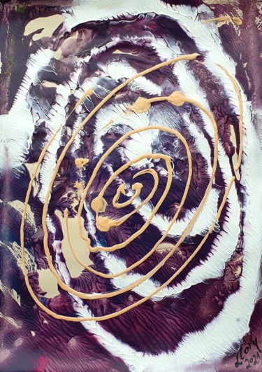 Peinture intitulée "Spirala " White Vio…" par Llory Czarnecka, Œuvre d'art originale, Acrylique