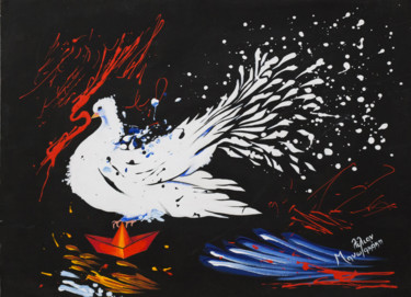 Peinture intitulée "Ειρήνη" par Lilian Manolakaki/ Lm Artist, Œuvre d'art originale, Acrylique