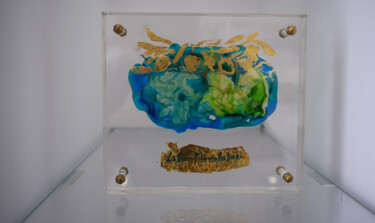 Pittura intitolato "Ελιά με σμάλτα" da Lilian Manolakaki/ Lm Artist, Opera d'arte originale, Pittura di vetro colorato