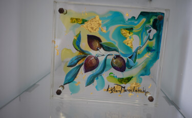 绘画 标题为“Ελιά με υγρό γυαλί” 由Lilian Manolakaki/ Lm Artist, 原创艺术品, 彩绘玻璃