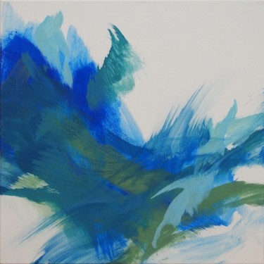 Painting titled "Carré bleu petit 6" by Ln Le Cheviller, Original Artwork, Acrylic