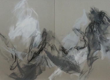 Картина под названием "Presque gris - 4" - Ln Le Cheviller, Подлинное произведение искусства, Акрил
