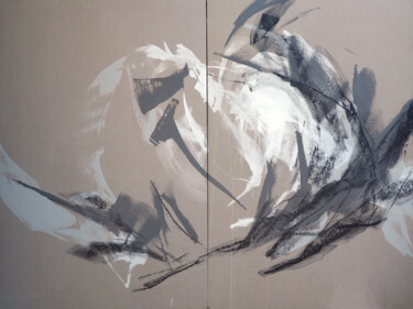 Картина под названием "Presque gris - 12" - Ln Le Cheviller, Подлинное произведение искусства, Акрил