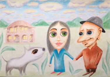 "Together" başlıklı Tablo Vitaly Lobov tarafından, Orijinal sanat, Mum boya