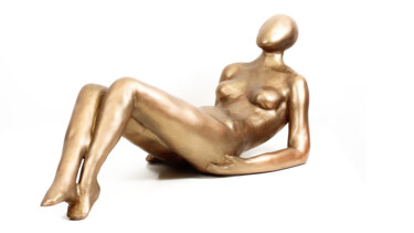 Skulptur mit dem Titel "Bain de soleil" von Lode, Original-Kunstwerk, Ton
