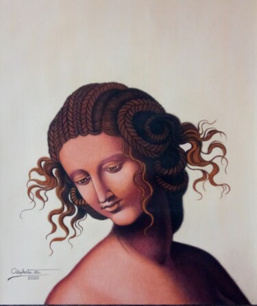 Pintura intitulada "Lèda de Léonard fin…" por Odiphate Badila, Obras de arte originais, Pastel