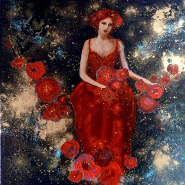 Peinture intitulée "Les floraisons céle…" par Loetitia Pillault, Œuvre d'art originale, Acrylique