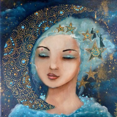 Schilderij getiteld "La belle étoile" door Loetitia Pillault, Origineel Kunstwerk, Acryl