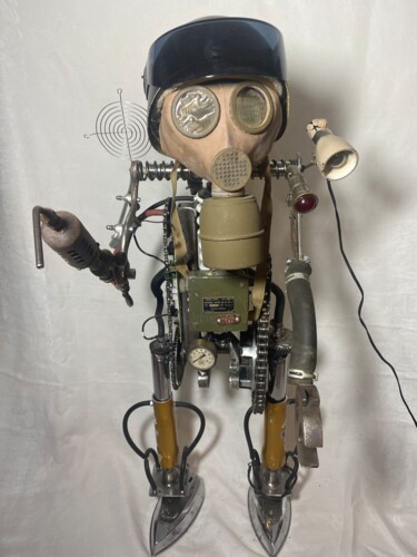 雕塑 标题为“robot postapocalypt…” 由Loic Baron, 原创艺术品, 金属