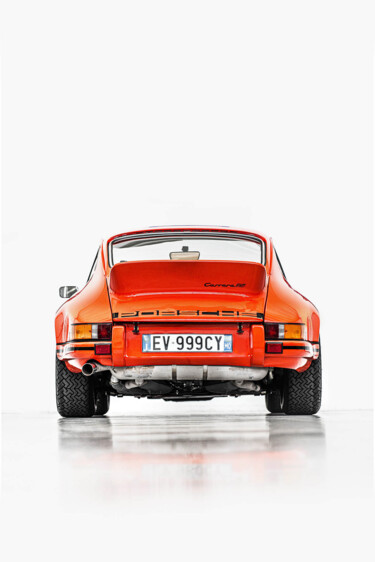 Fotografie getiteld "1973 Porsche 911 RS…" door Loïc Kernen, Origineel Kunstwerk, Digitale fotografie Gemonteerd op Houten p…