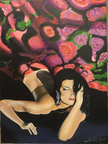 Painting titled "Mannequin yasmeen g…" by Loic Sutre, Original Artwork, Acrylic