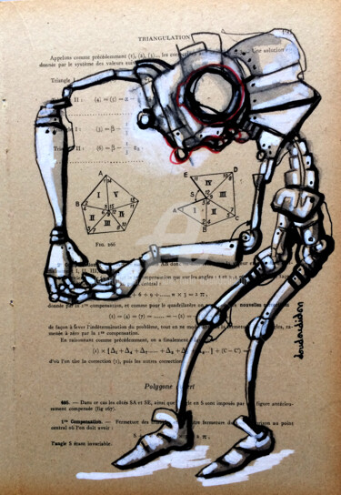 Zeichnungen mit dem Titel "Monstre éducatif 26" von Loic Tarin (Doudoudidon), Original-Kunstwerk