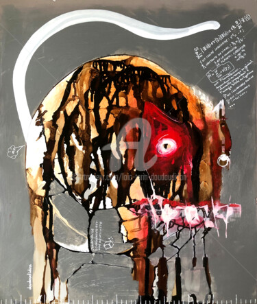 Painting titled "Le Chat de Schrödin…" by Loic Tarin (Doudoudidon), Original Artwork, Acrylic
