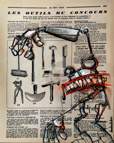 Painting titled "Bon à rien, mauvais…" by Loic Tarin (Doudoudidon), Original Artwork, Acrylic Mounted on Wood Stretcher frame