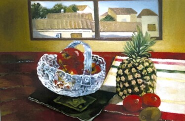 Painting titled "Nature Morte Fruits" by Lola Jumaeva Novikova, Original Artwork, Oil