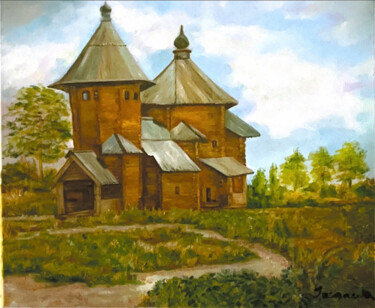 Painting titled "Église de la Résurr…" by Lola Jumaeva Novikova, Original Artwork, Oil
