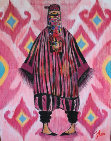Peinture intitulée "Tajik woman" par Lola Umarova, Œuvre d'art originale, Pastel