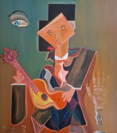 Schilderij getiteld "Flamenco" door Lookus Art, Origineel Kunstwerk, Olie
