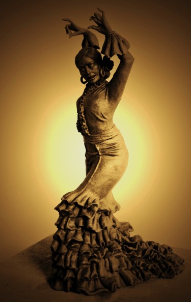 Escultura intitulada "Espanhola" por Arley Lopes, Obras de arte originais, Cerâmica