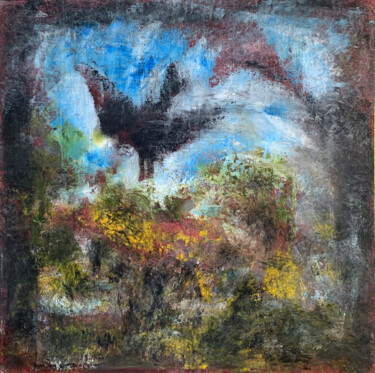 Картина под названием "The Bird of Happine…" - Lora Pavlova, Подлинное произведение искусства, Масло